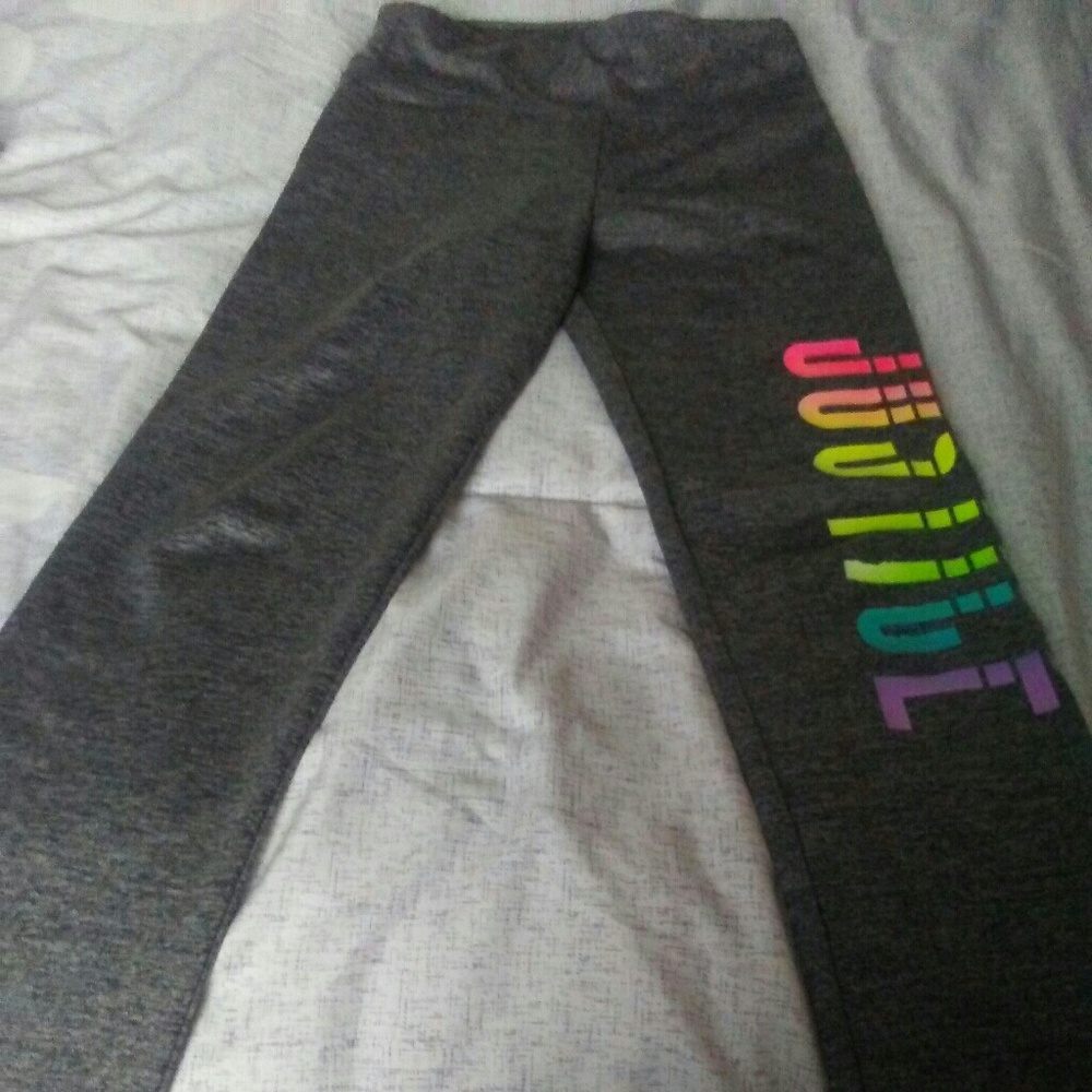 Gray and multicolored pants